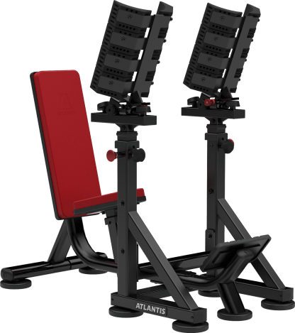 Straight dumbbell bench with pivots