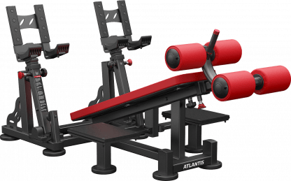 Decline dumbbell bench with pivots